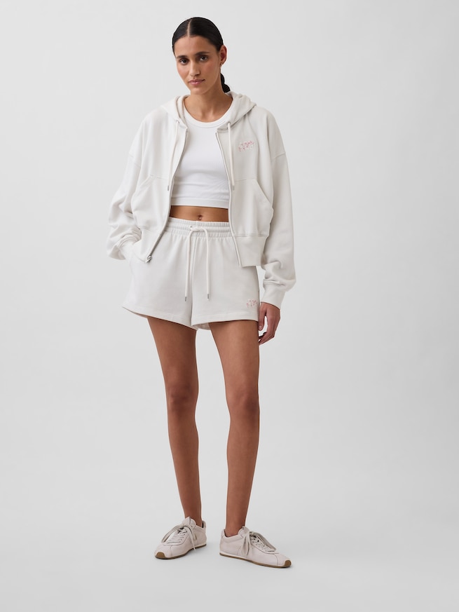 ヴィンテージソフト フレンチテリー SAKURA GAPロゴ オーバーサイズ ジップアップパーカー-2