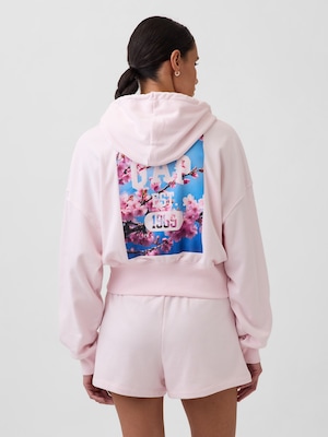 ヴィンテージソフト フレンチテリー SAKURA GAPロゴ オーバーサイズ ジップアップパーカー