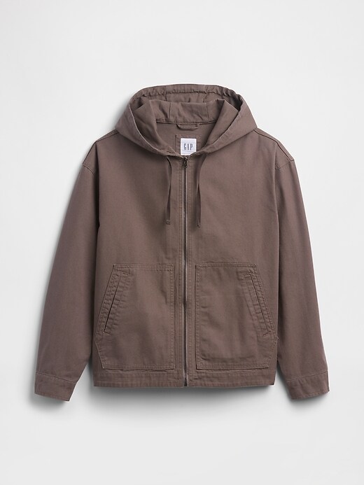 Oversized Hooded Canvas Utility Jacket | Gap Factory