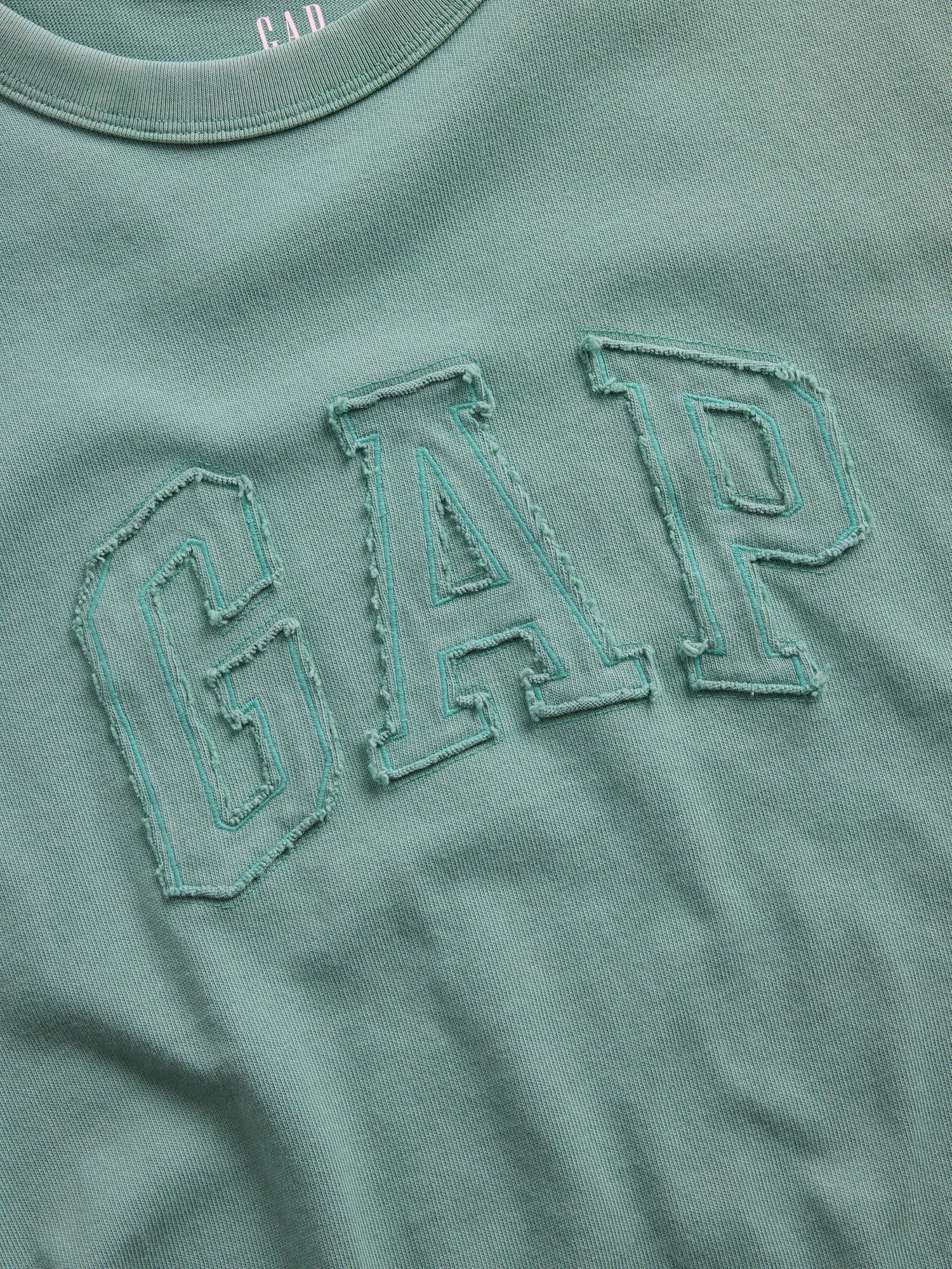 ヘビーウェイト リラックスフィット GAPロゴ クロップドTシャツ-3