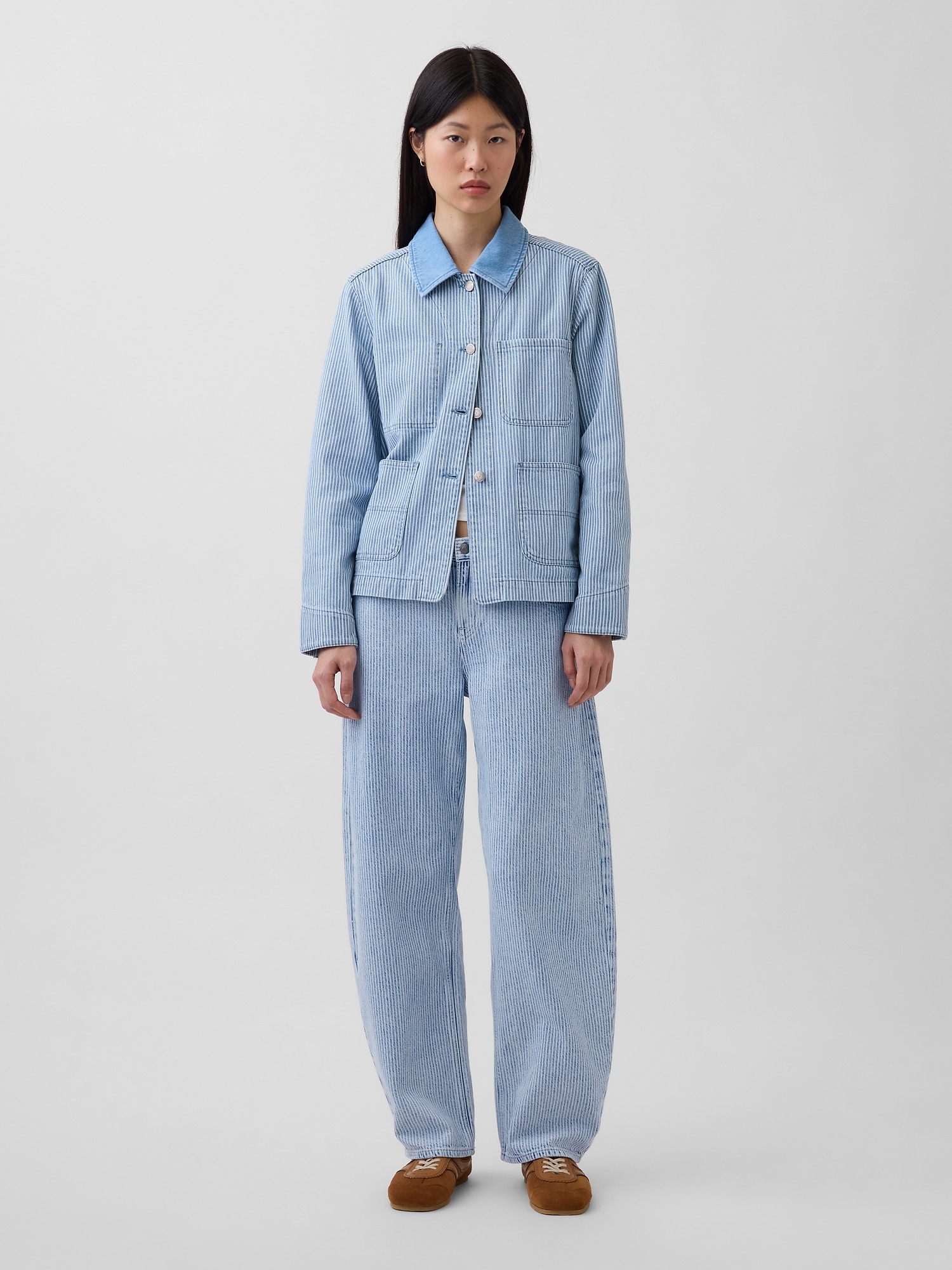 デニム ストライプ チョアジャケット-1