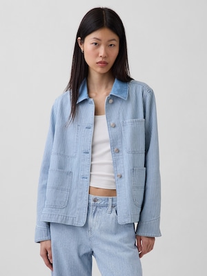 デニム ストライプ チョアジャケット