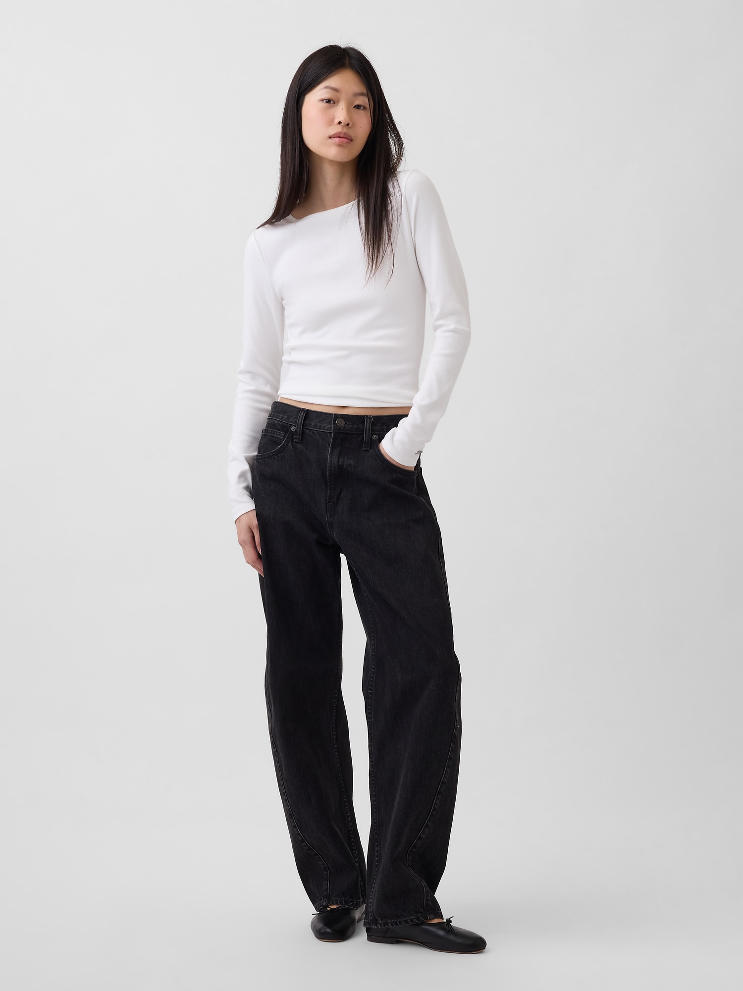 モダン バックタイ Tシャツ-1