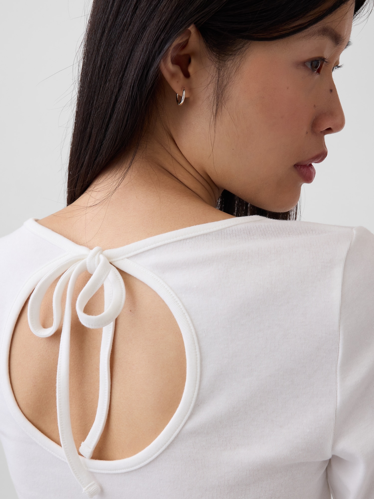 モダン バックタイ Tシャツ-3