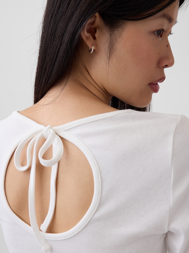 モダン バックタイ Tシャツ-3