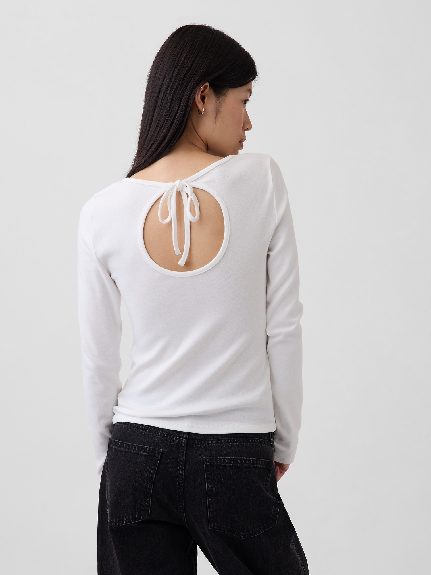 モダン バックタイ Tシャツ-2