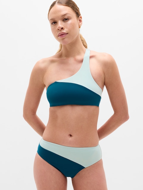High Waist Cheeky Colorblock Swim Bottom