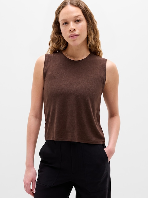 Getaway Linen Blend Muscle Tank