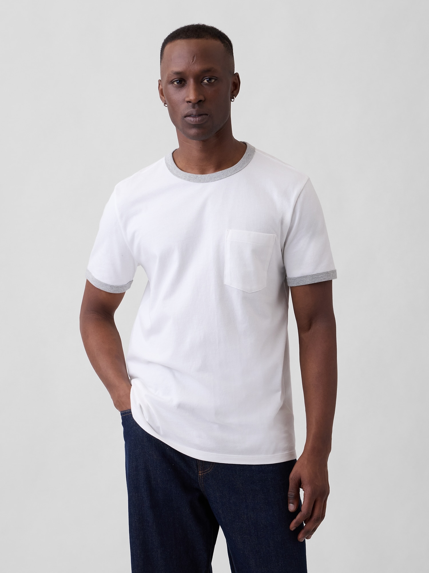 Everyday Soft Ringer Pocket T-Shirt