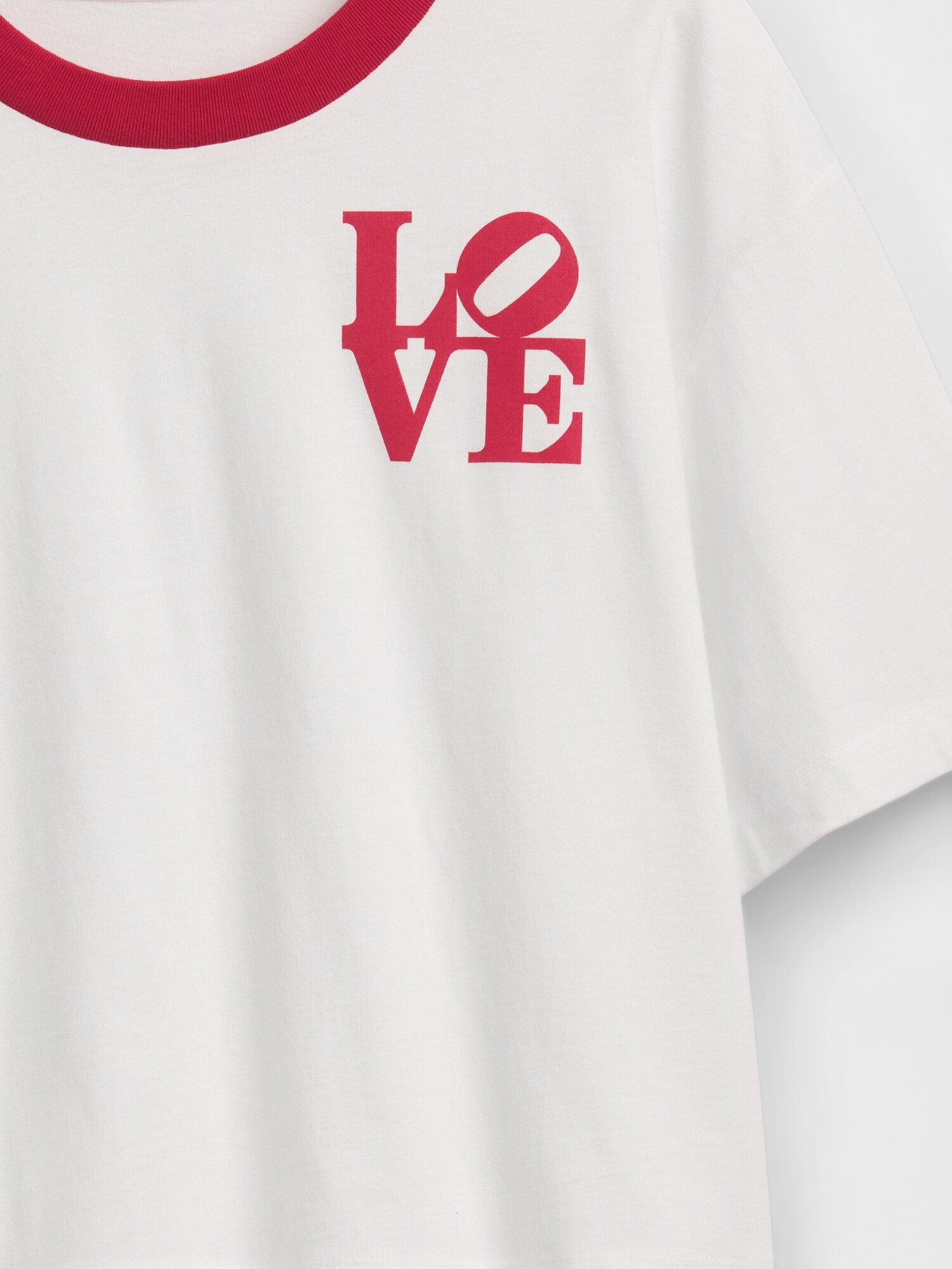 ロバート・インディアナ LOVE クロップドTシャツ-4