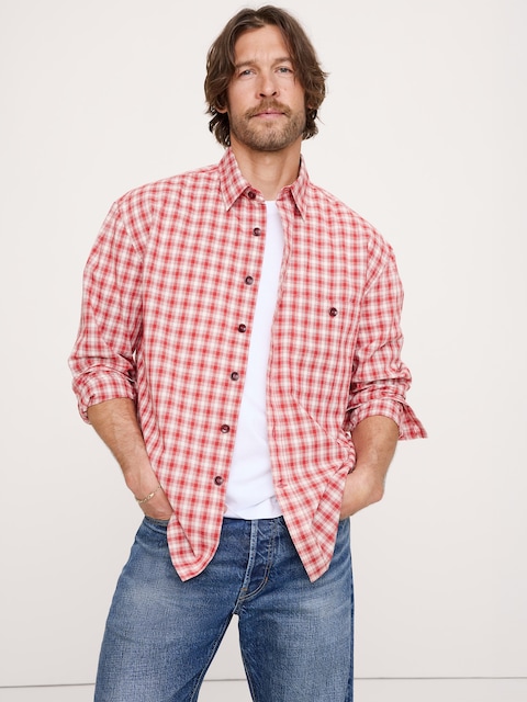 CHEMISE DÉCONTRACTÉE EN POPELINE DE COTON DÉLAVÉE