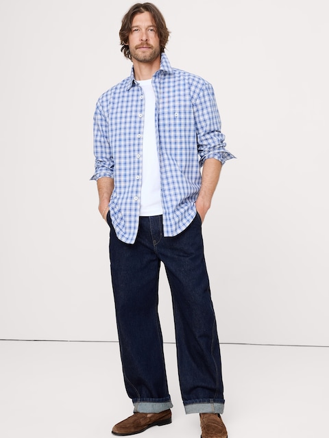 CHEMISE DÉCONTRACTÉE EN POPELINE DE COTON DÉLAVÉE