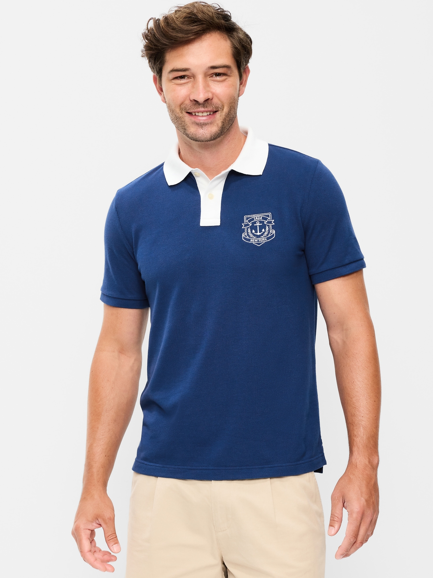 POLO EN PIQUÉ À COUPE CLASSIQUE À IMPRIMÉ
