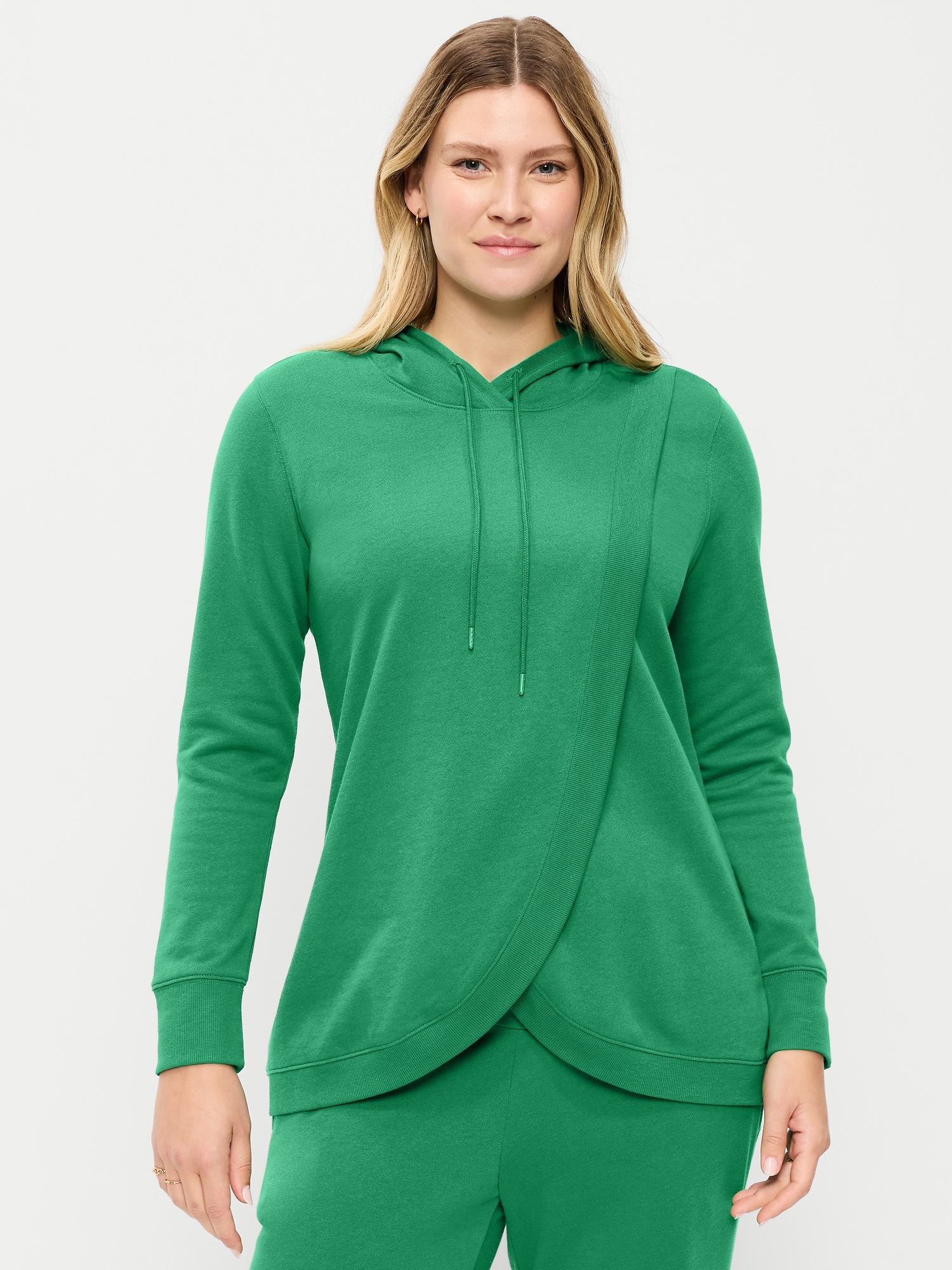 Maternity Cross-Front Nursing Pullover Hoodie