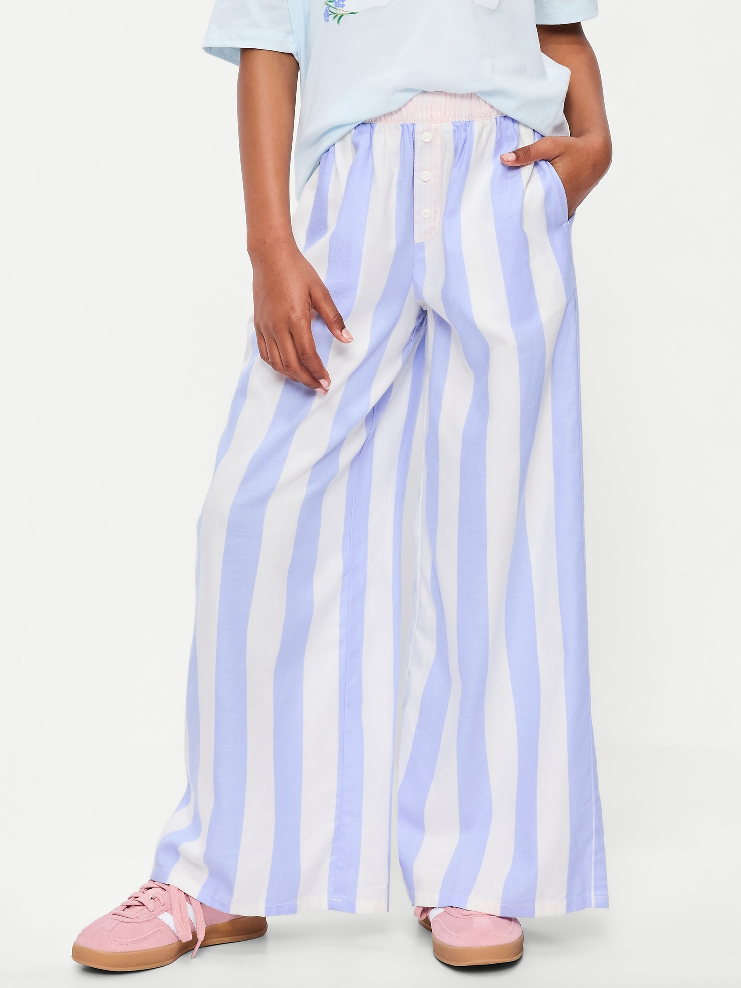 Pull-On Loose Twill Pants for Girls