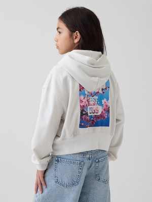 ヴィンテージソフト フレンチテリー オーバーサイズ SAKURA GAPロゴ ジップアップパーカー (キッズ)