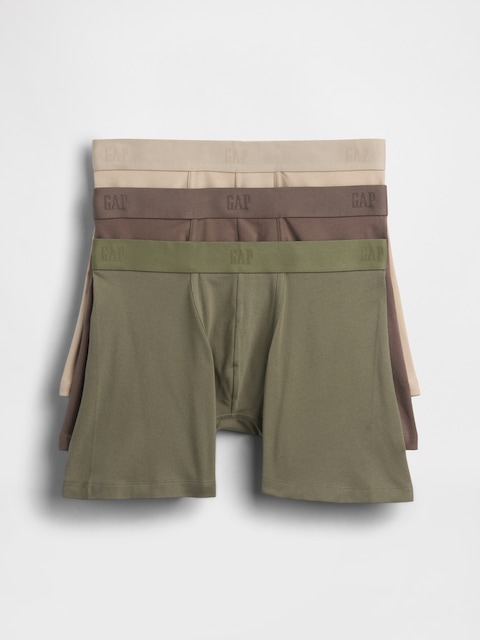 5" Organic Stretch Cotton Boxer Briefs (3-Pack)
