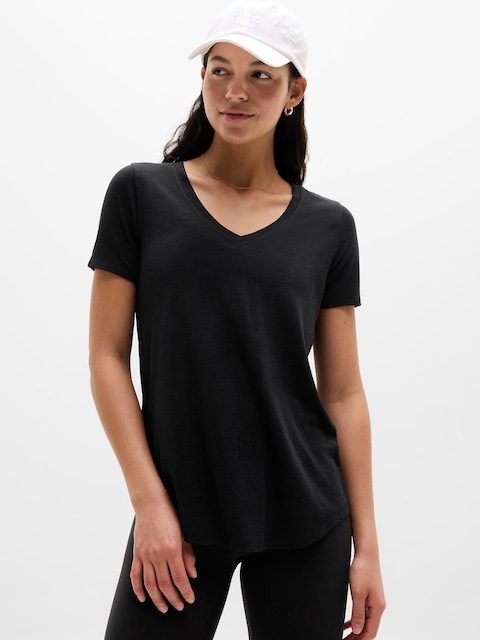 Breezy Scoop V-Neck Tee