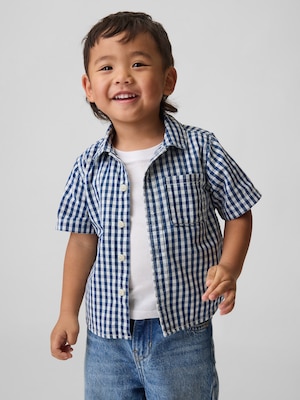 ギンガムチェック デニム ビッグシャツ (幼児・ベビー)