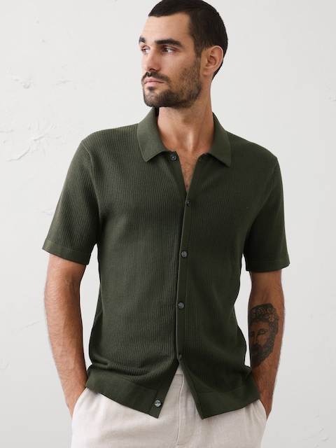 POLO EN TRICOT À DEVANT BOUTONNÉ