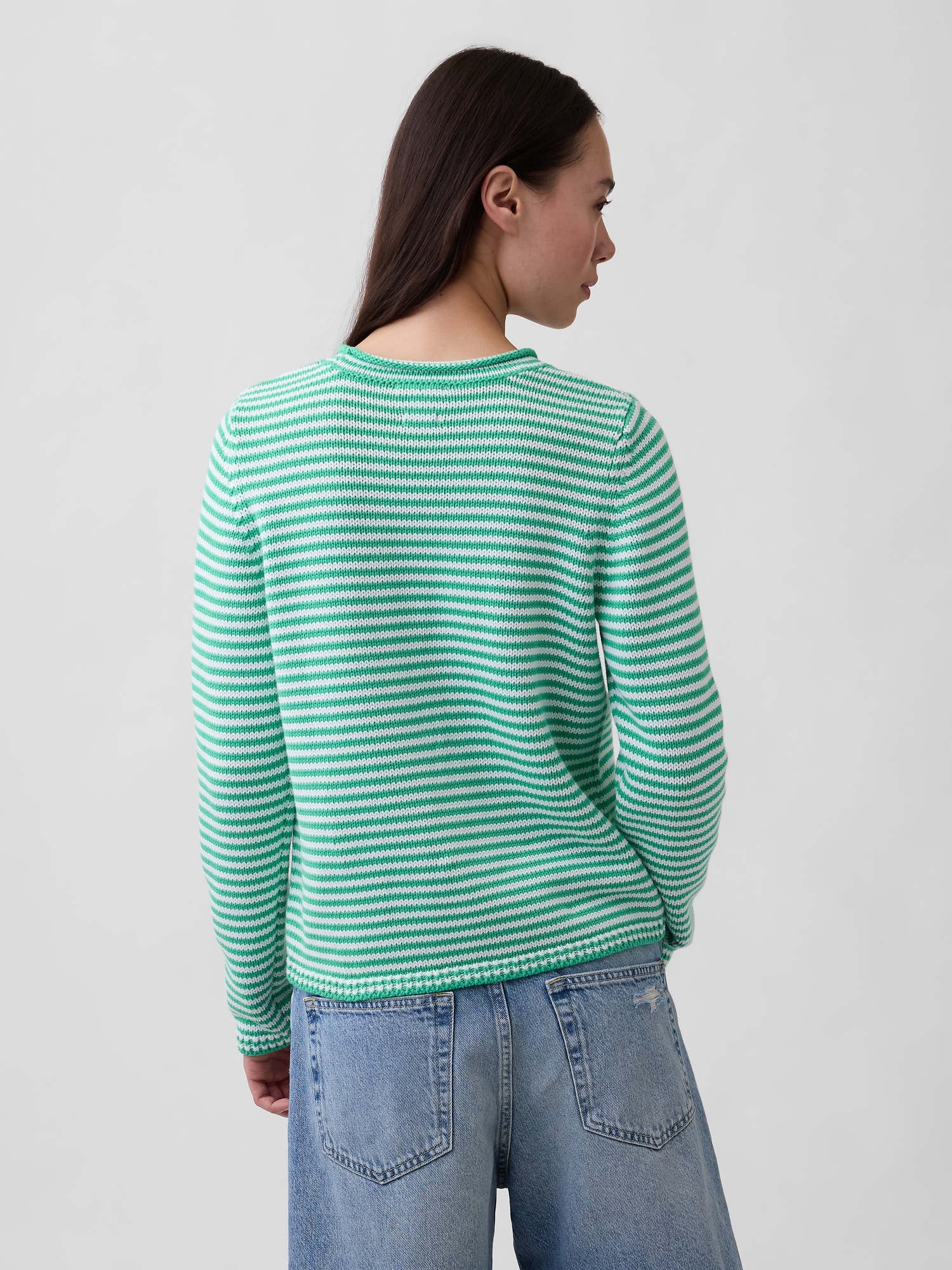 コットン100% ロールネックセーター-2