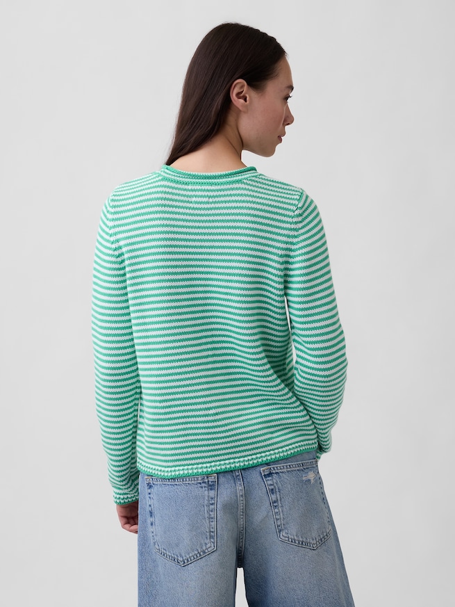 コットン100% ロールネックセーター-2