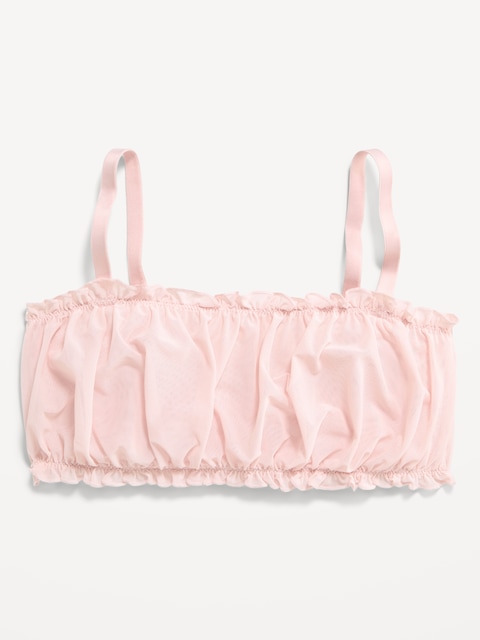 Ruffle-Edge Mesh Bralette