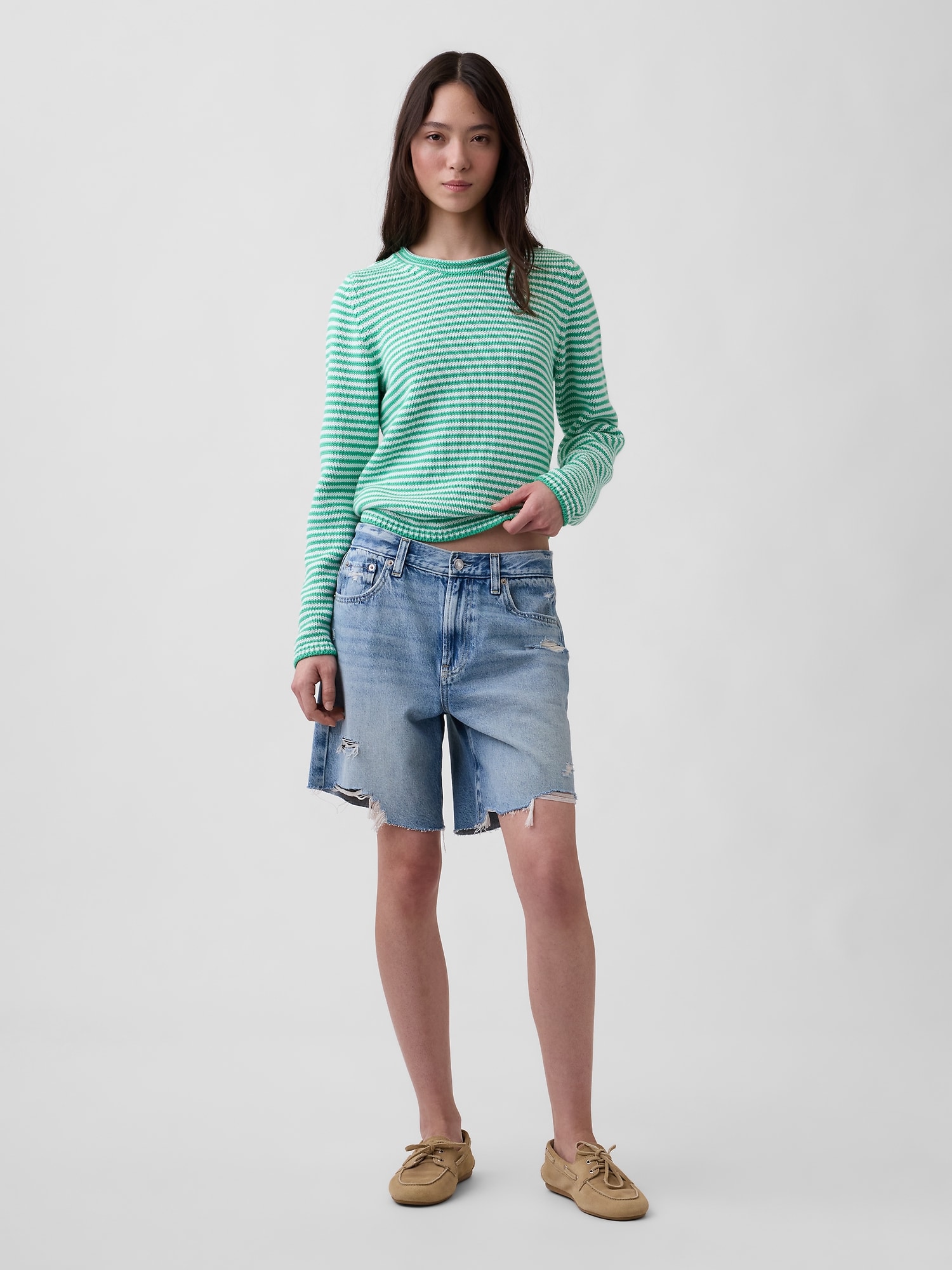 コットン100% ロールネックセーター-1