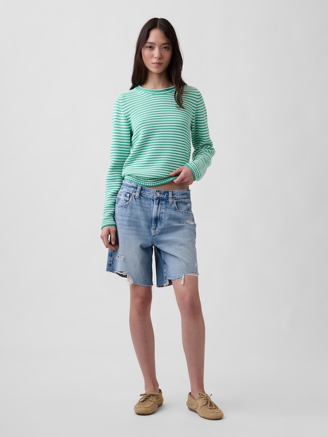 コットン100% ロールネックセーター-1