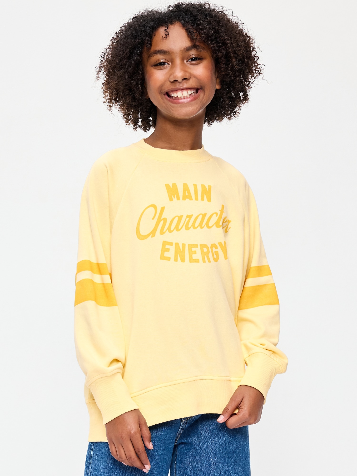 Oversized Long-Sleeve Graphic Tunic Sweatshirt for Girls