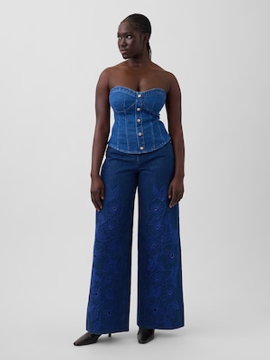 Gap &times; HFR ロースラング フローラル スーパーバギーデニム by Atelier Ndigo