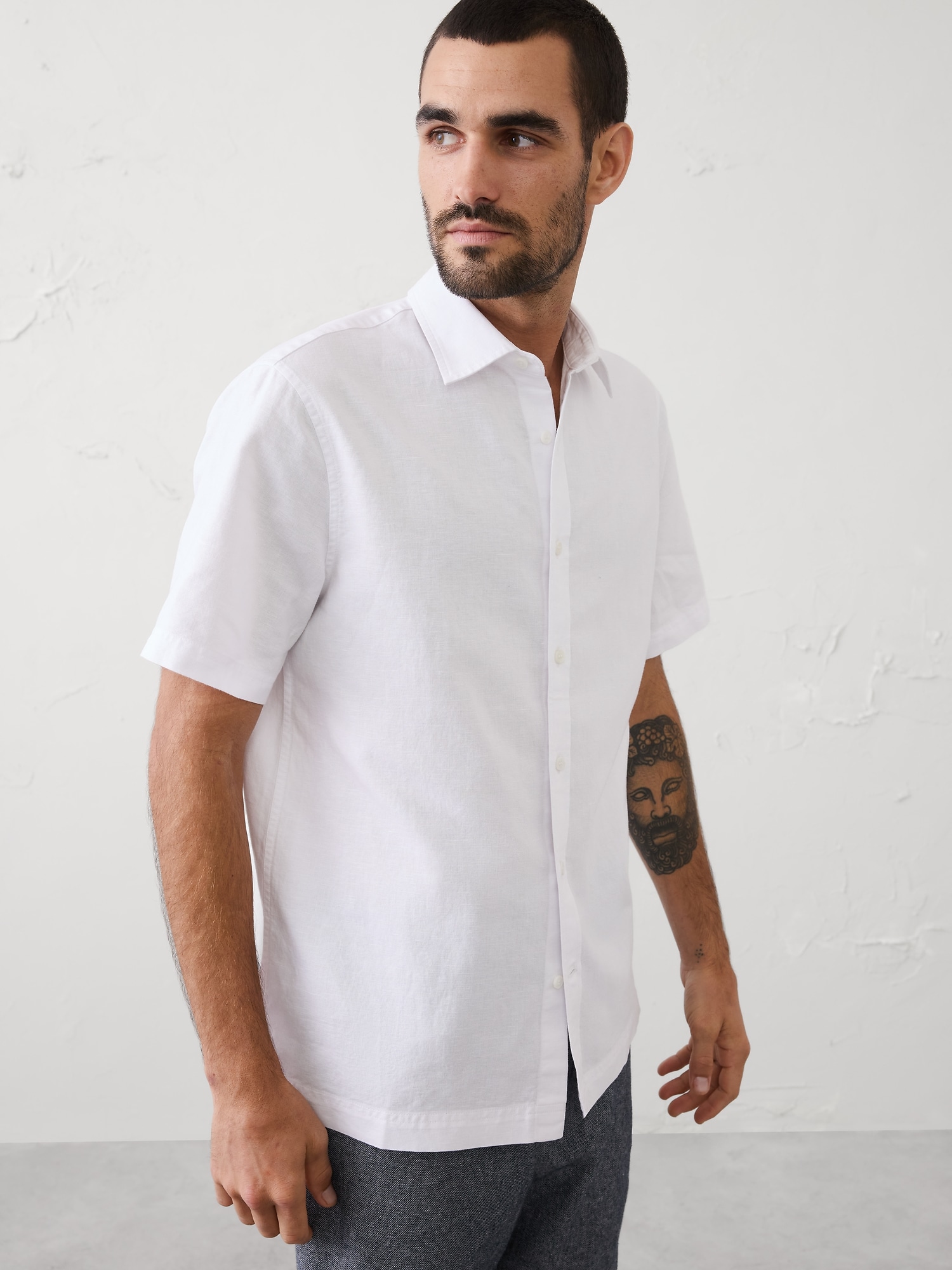 Standard-Fit Linen-Blend Shirt