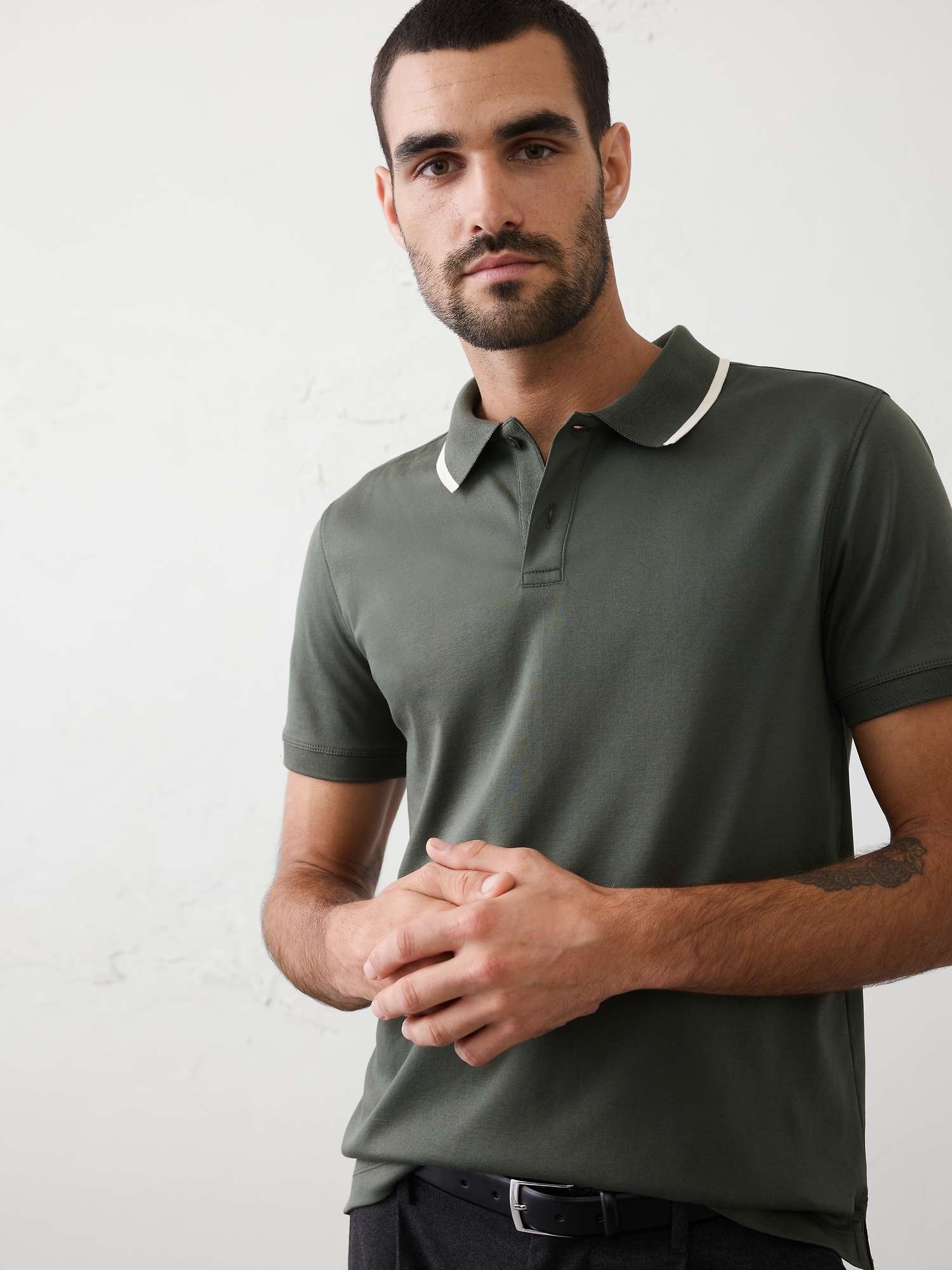 Slim-Fit Luxe Touch Tipped Polo
