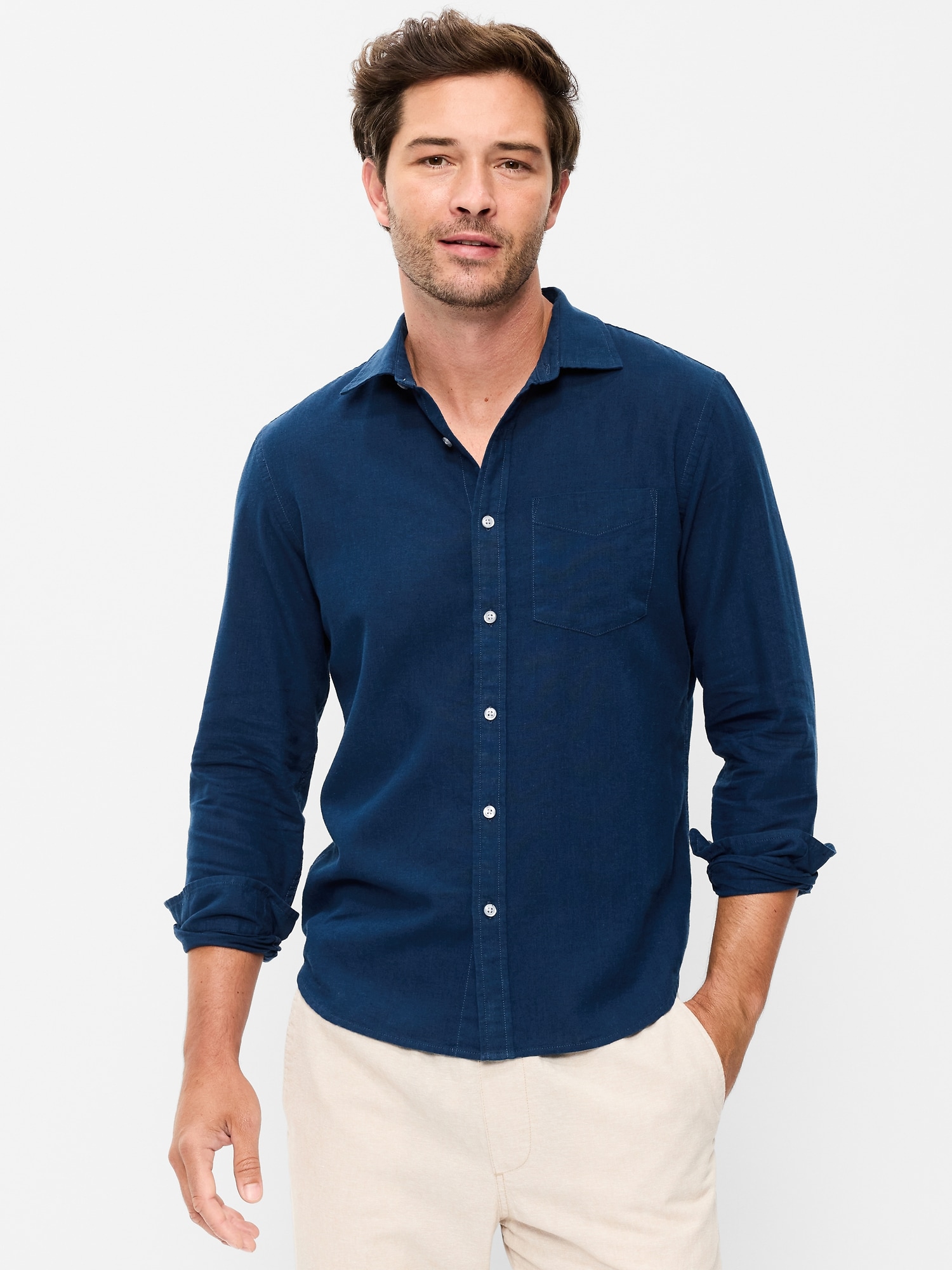 CHEMISE COUPE CLASSIQUE EN MÉLANGE DE LIN