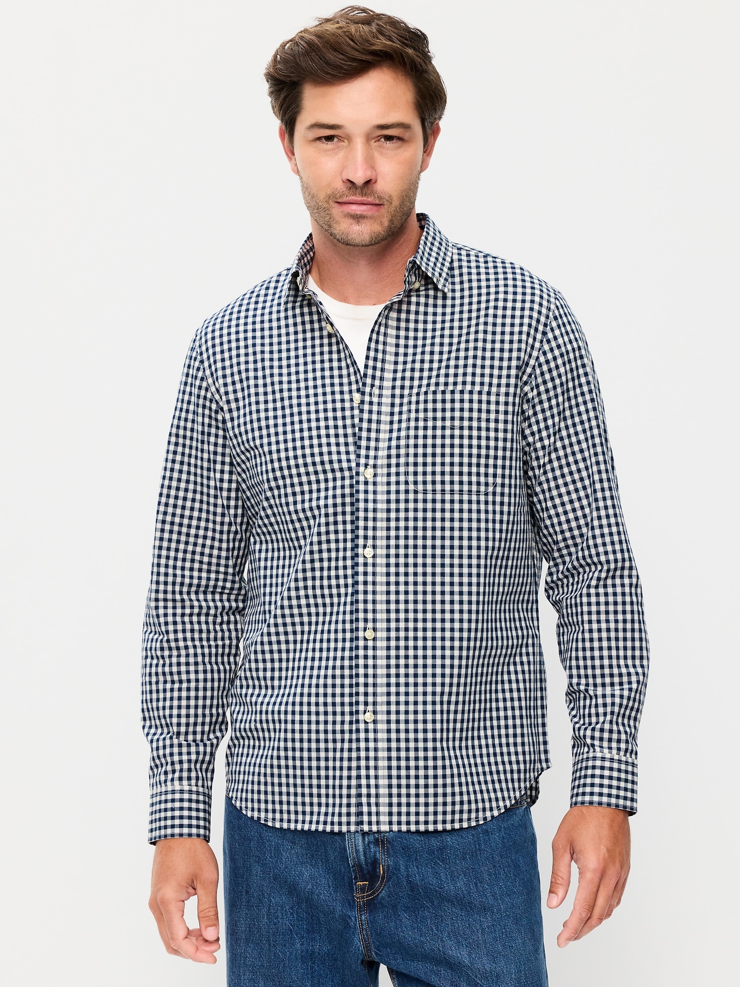 Classic Fit Everyday Plaid Poplin Shirt
