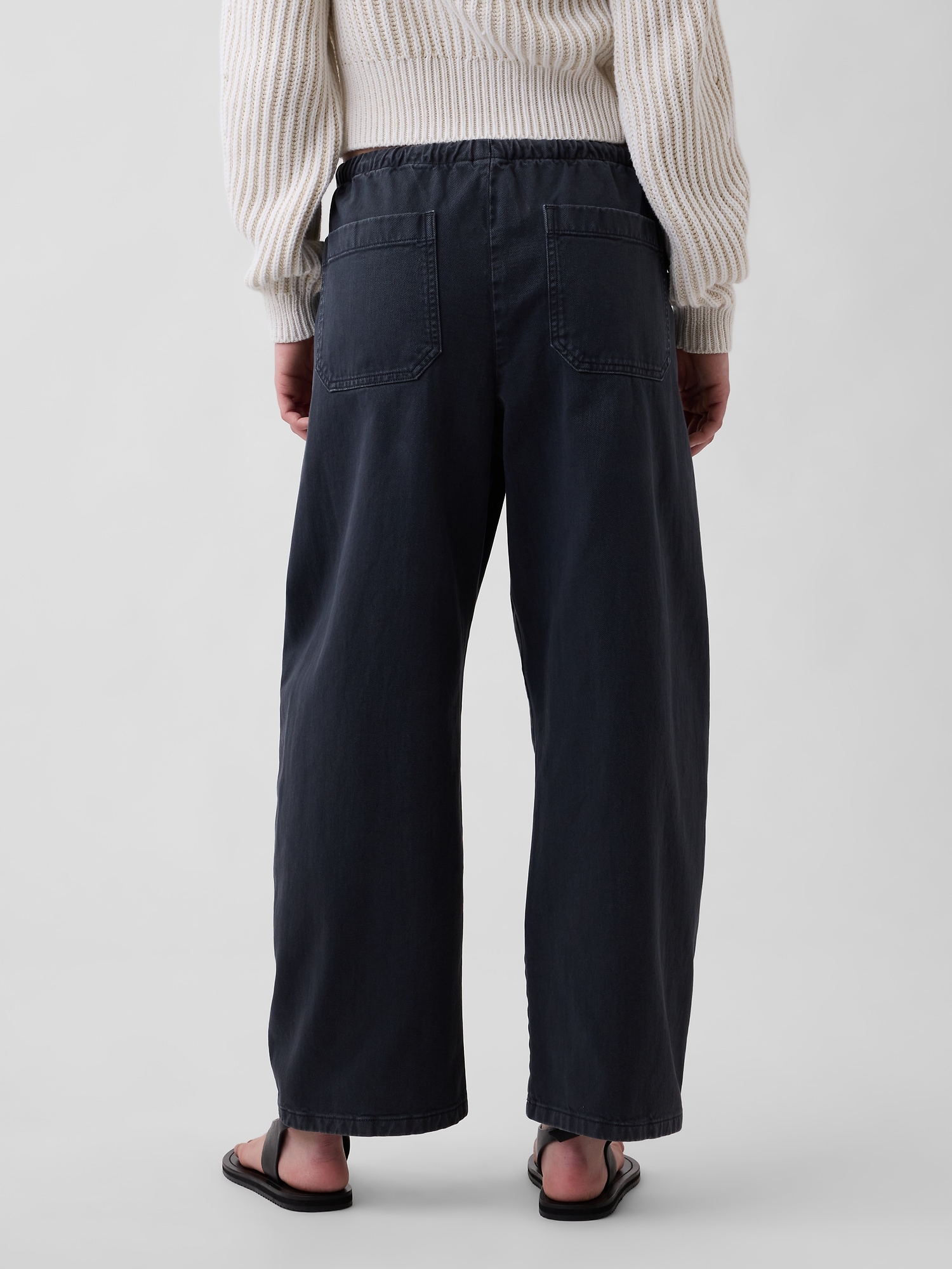 イージーウエスト ダブルニー バレルパンツ-3