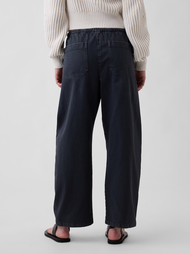 イージー ウエスト ダブルニー バレルパンツ-3