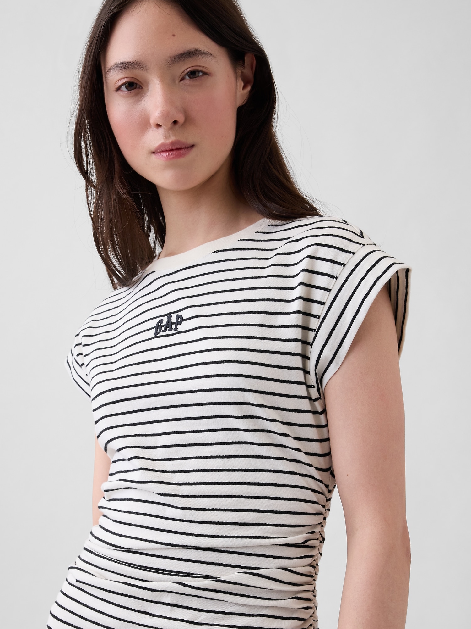 ミニGAPロゴ ルーシュ Tシャツワンピース-3