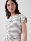 ミニGAPロゴ ルーシュ Tシャツワンピース-3