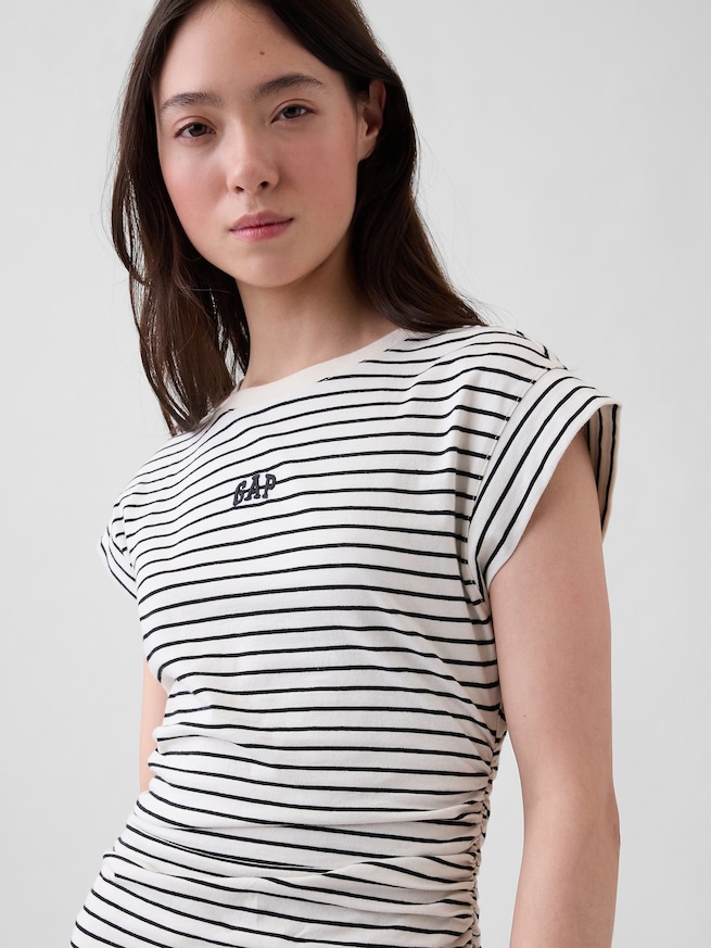 ミニGAPロゴ ルーシュ Tシャツワンピース-3