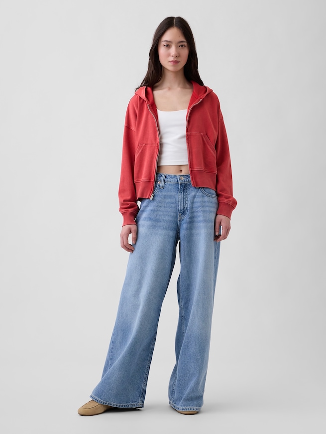 ヴィンテージソフト フレンチテリー ジップアップパーカー-1