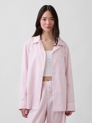 ポプリン パジャマシャツ