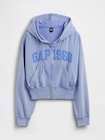 フレンチテリー オーバーサイズ GAP1969ロゴ ジップアップパーカー-5