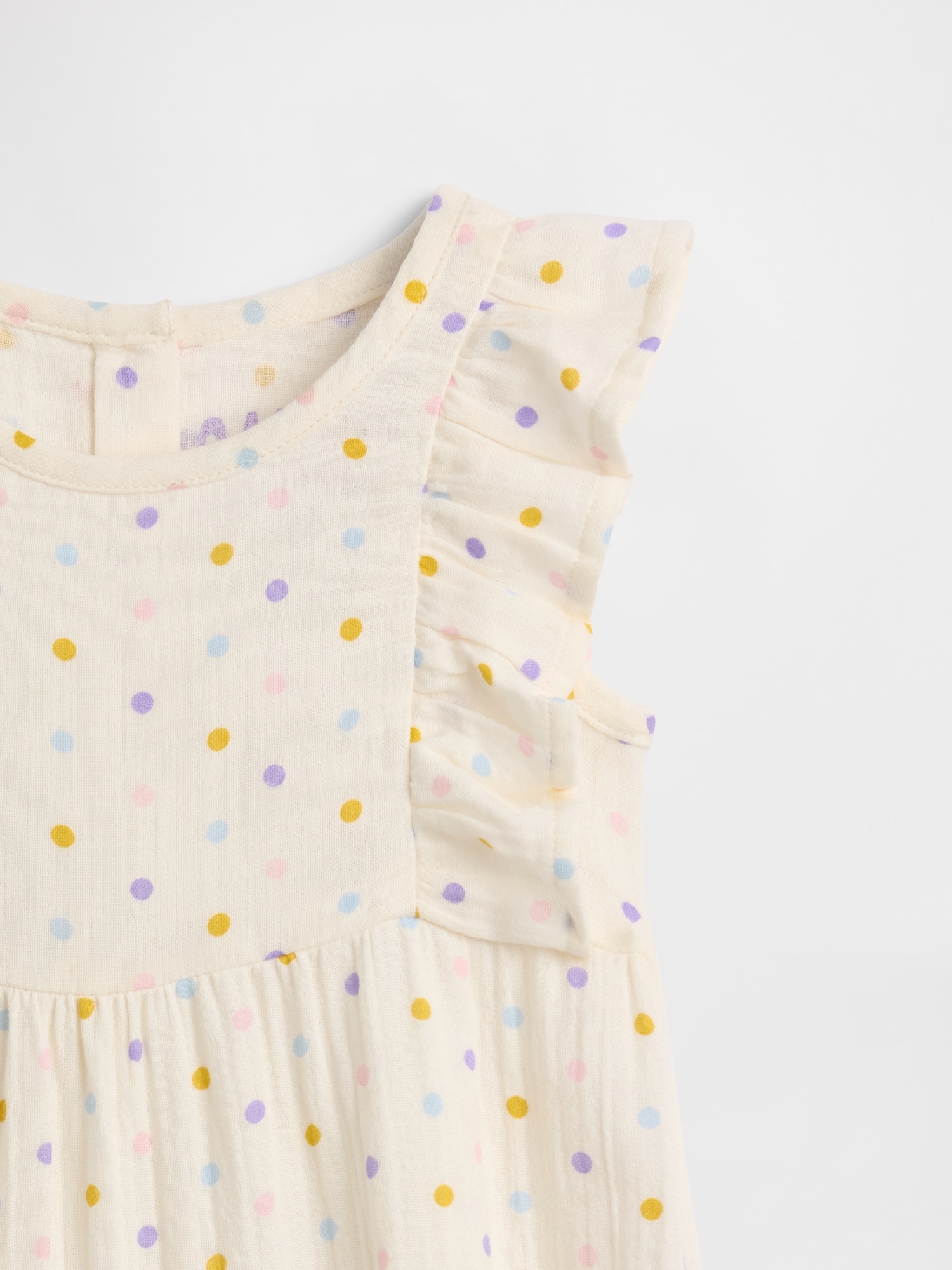 ガーゼ ラッフルフリル ロンパース (ベビー)-1