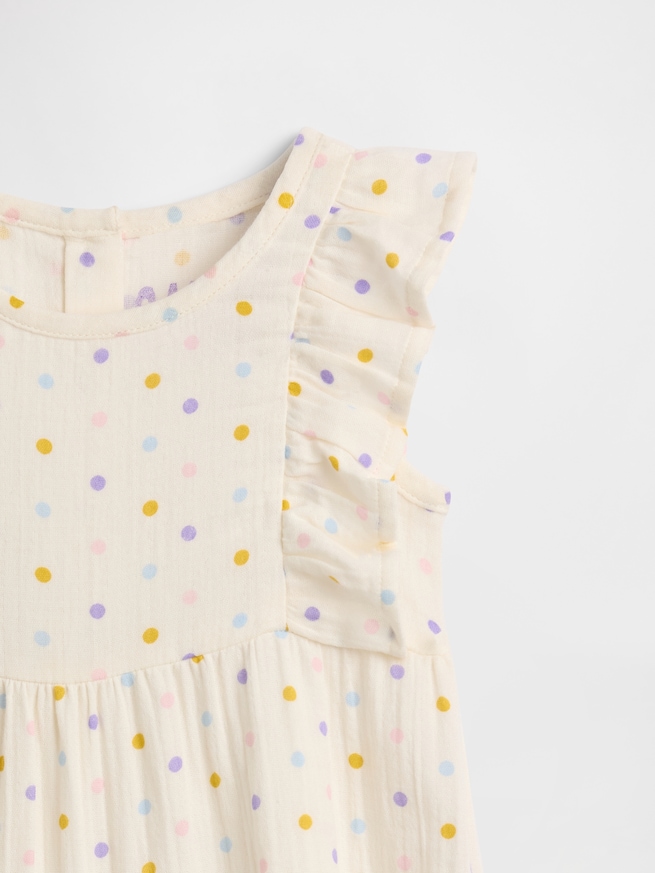 ガーゼ ラッフルフリル ロンパース (ベビー)-1