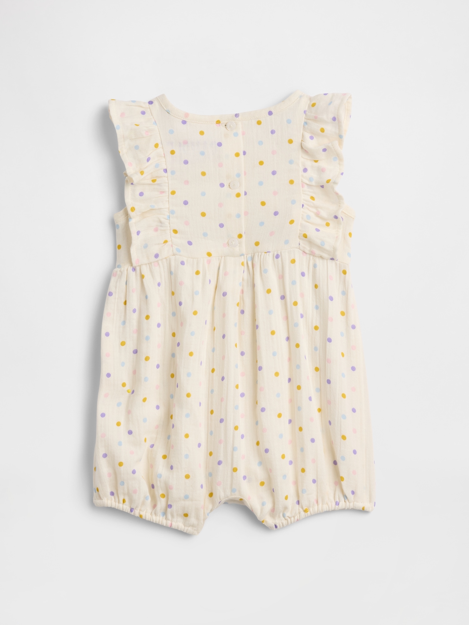 Gap公式オンラインストア | ガーゼ ラッフルフリル ロンパース (ベビー)