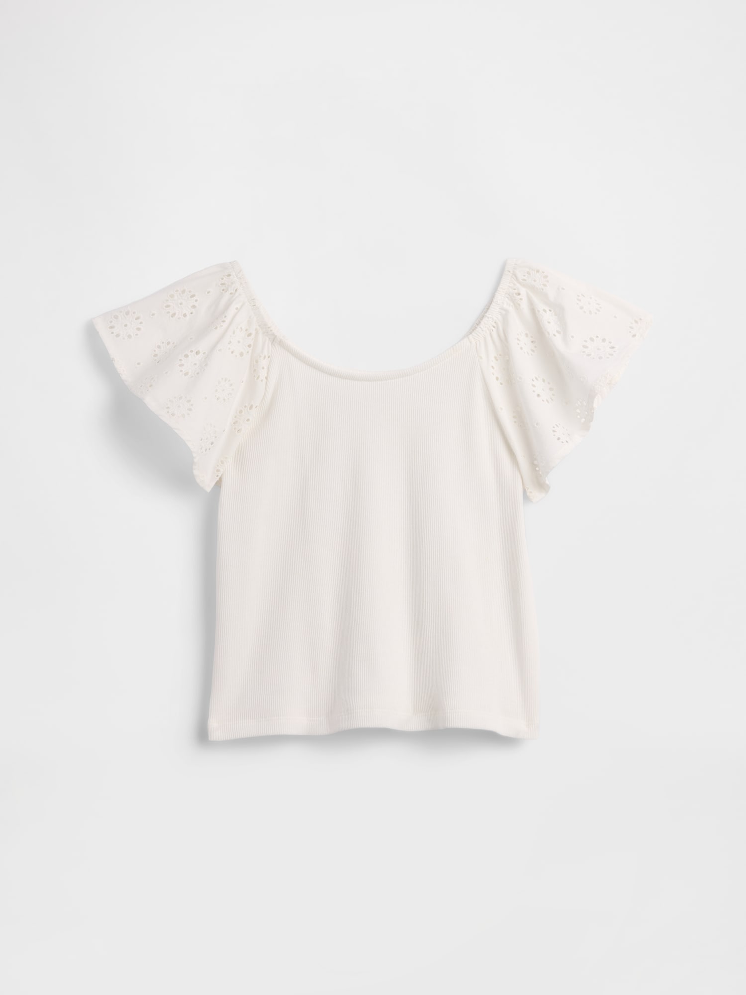 アイレット フラッタースリーブ Tシャツ (キッズ)-0