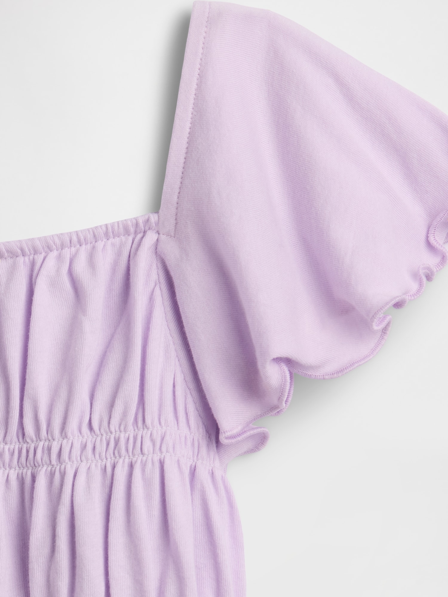 スモッキングギャザー フラッタースリーブ トップス (キッズ)-1