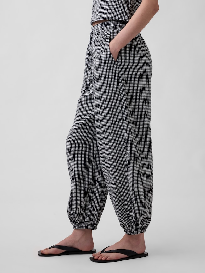 コットンガーゼ バレルジョガーパンツ-2