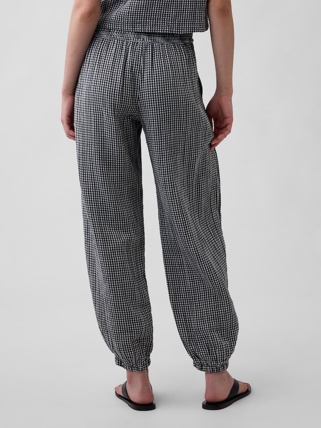 コットンガーゼ バレルジョガーパンツ-3